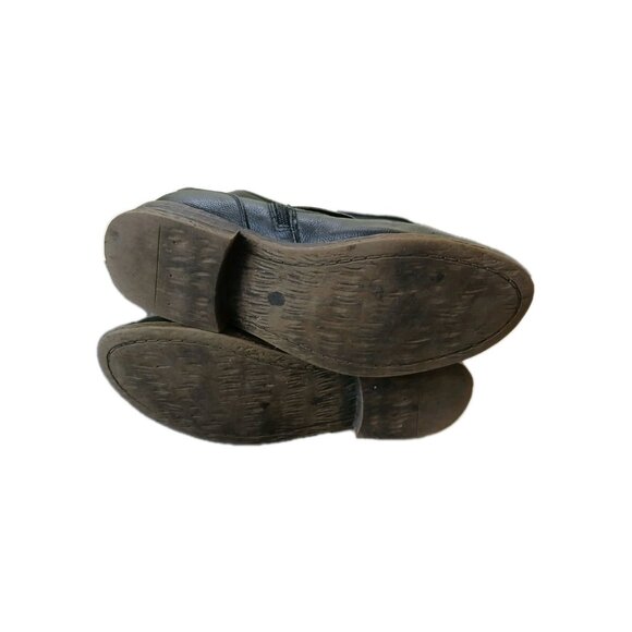 Womens S Alternative Black Studded Faux Leather Biker Mid Calf Boots Goth Punk - Picture 8 of 8